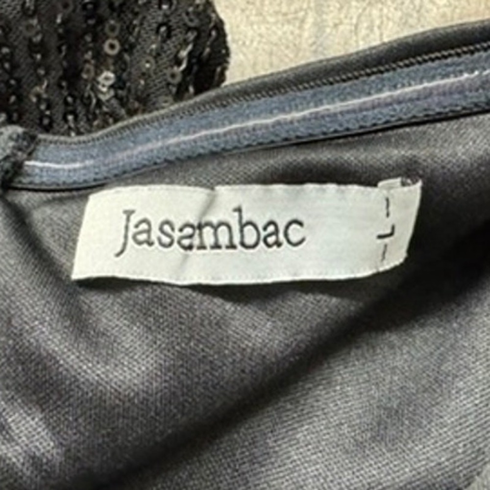 "JASAMBAC" Black Sequins Dress,Asymmetrical Hem, Sleeveless, Scoop Neck,Goth, - Picture 12 of 15